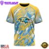 NFL Baltimore Ravens Football Childhood Cancers All Over Print T-Shirt