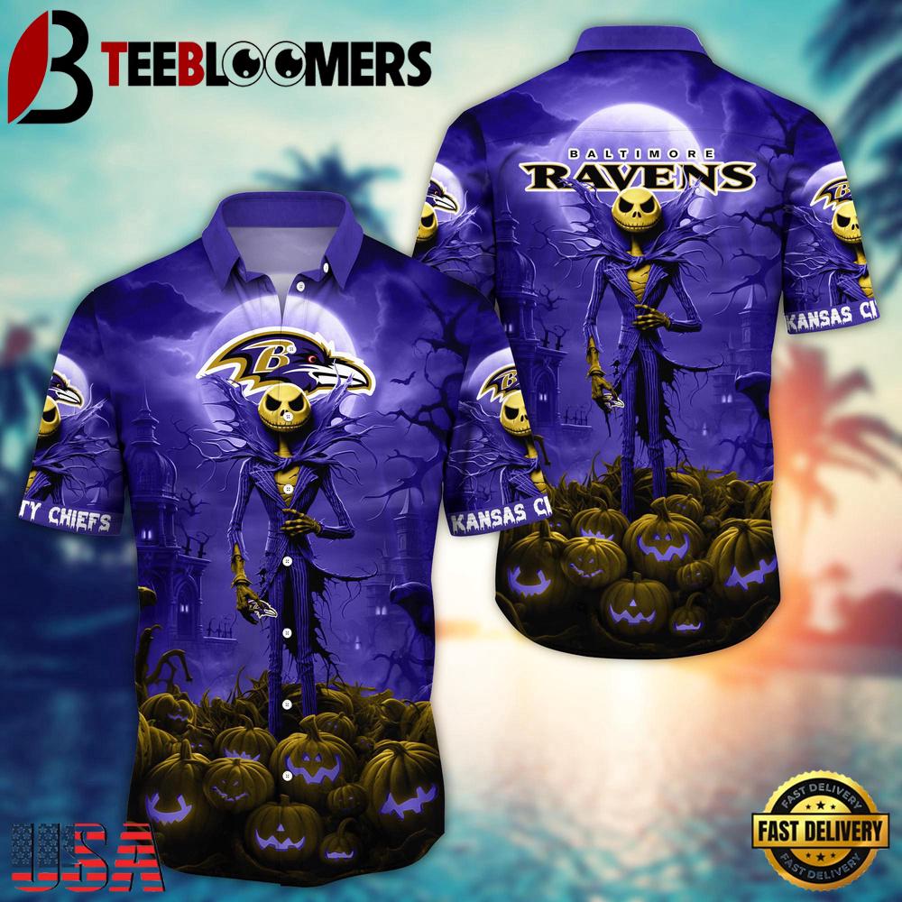 NFL Baltimore Ravens Halloween Jack Hawaiian Shirt