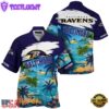 NFL Baltimore Ravens Hawaii Beach Custom Name Hawaiian Shirt