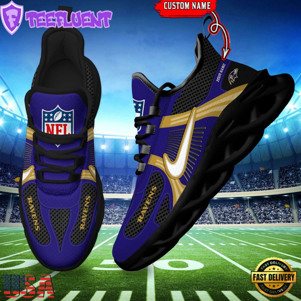 NFL Baltimore Ravens Logo Football Team New Season Max Soul Shoes
