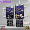 NFL Baltimore Ravens Mickey Mouse Custom Stanley Quencher 40oz Stainless Steel Tumbler With Handle