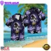 NFL Baltimore Ravens Skull Summer Button Up New Hawaii Shirt