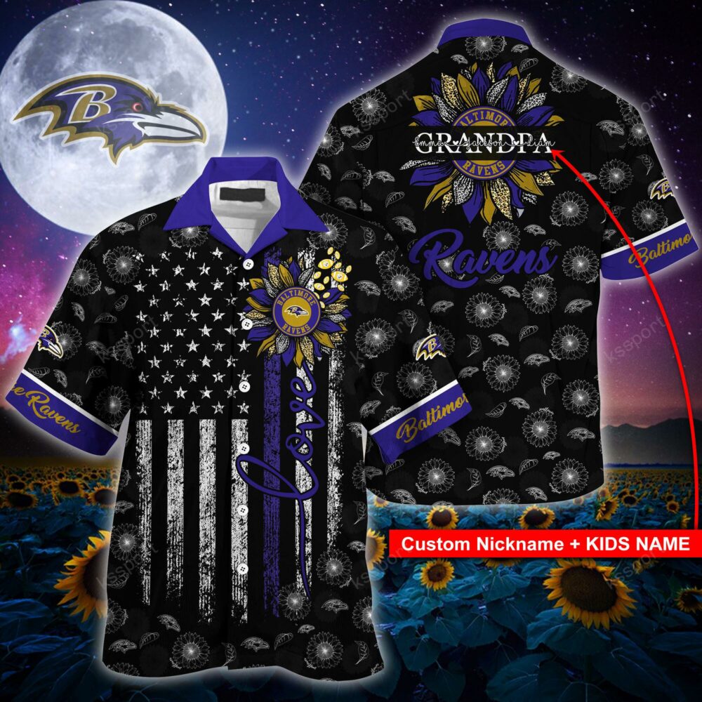 NFL Baltimore Ravens Sunflower For Mother Day Father Day Hawaiian Shirt