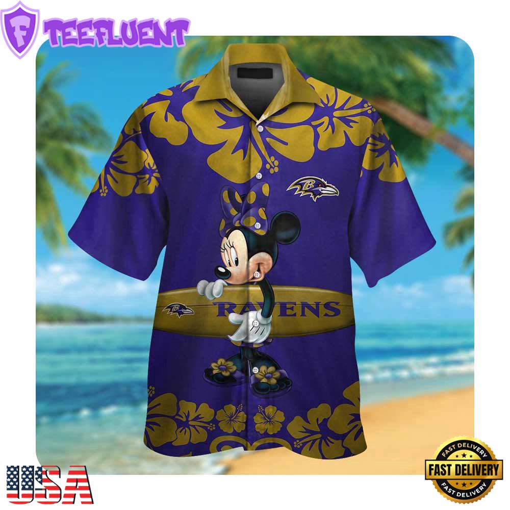 NFL Baltimore Ravens x Minnie Mouse Summer Hawaii Shirt