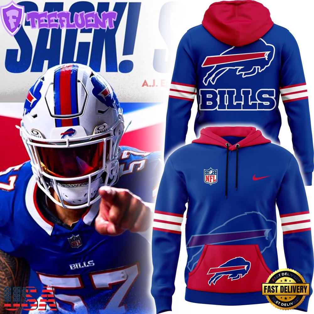 NFL Blue Buffalo Bills Alternate Helmet Hoodie