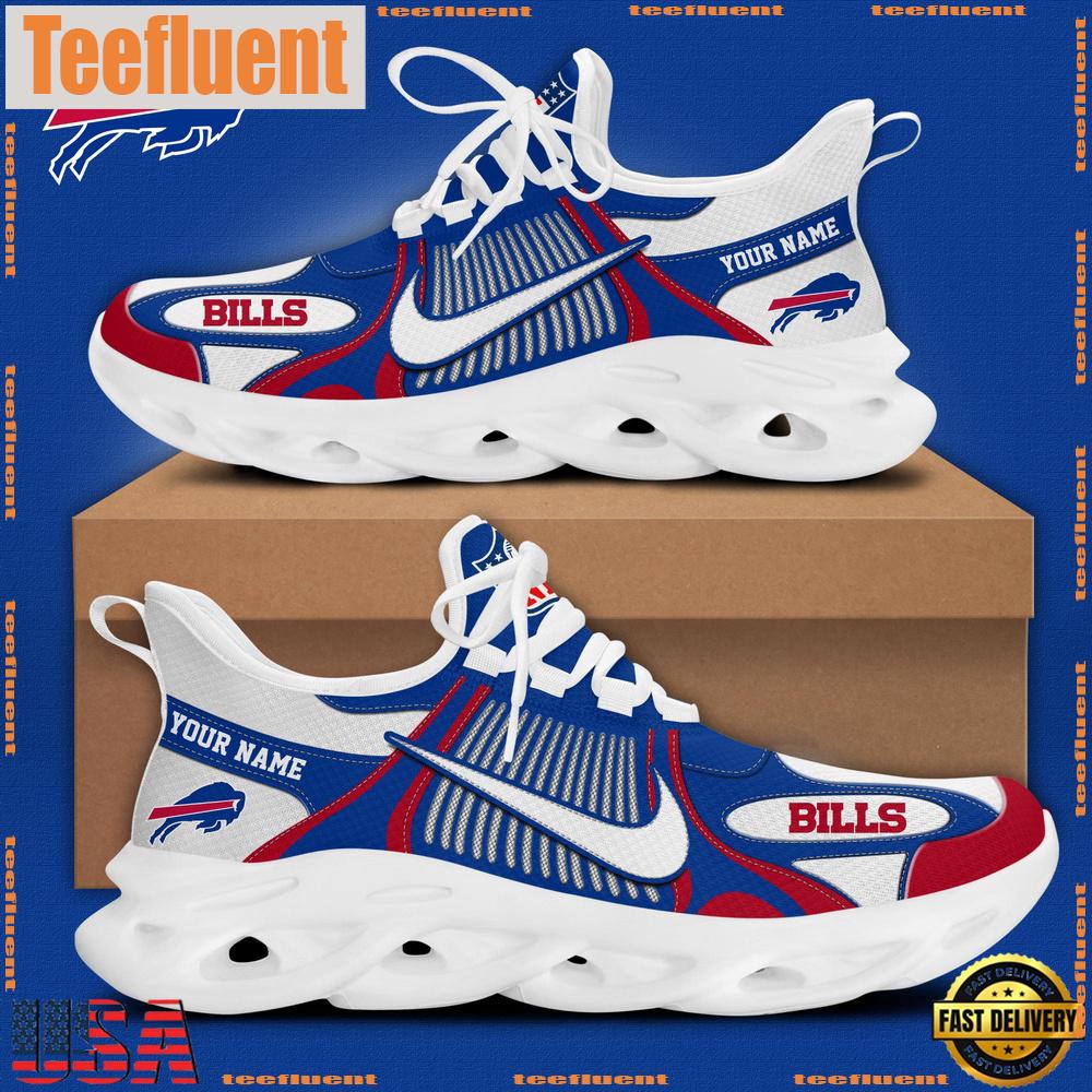 NFL Buffalo Bills Blue White Stripes Logo Custom Clunky Max Soul Shoes
