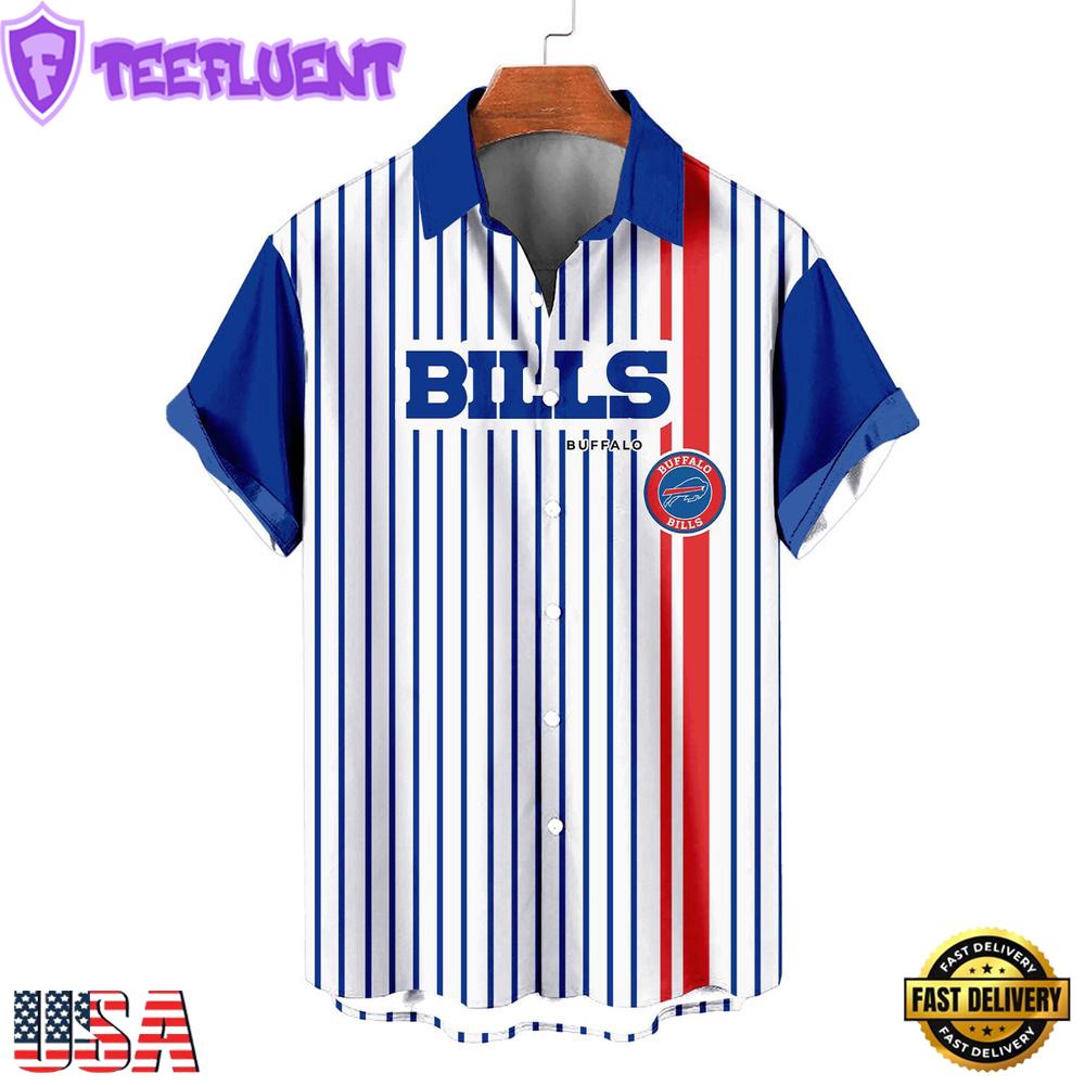 NFL Buffalo Bills Classic Retro Mascot Line Summer Beach Hawaiian Shirt