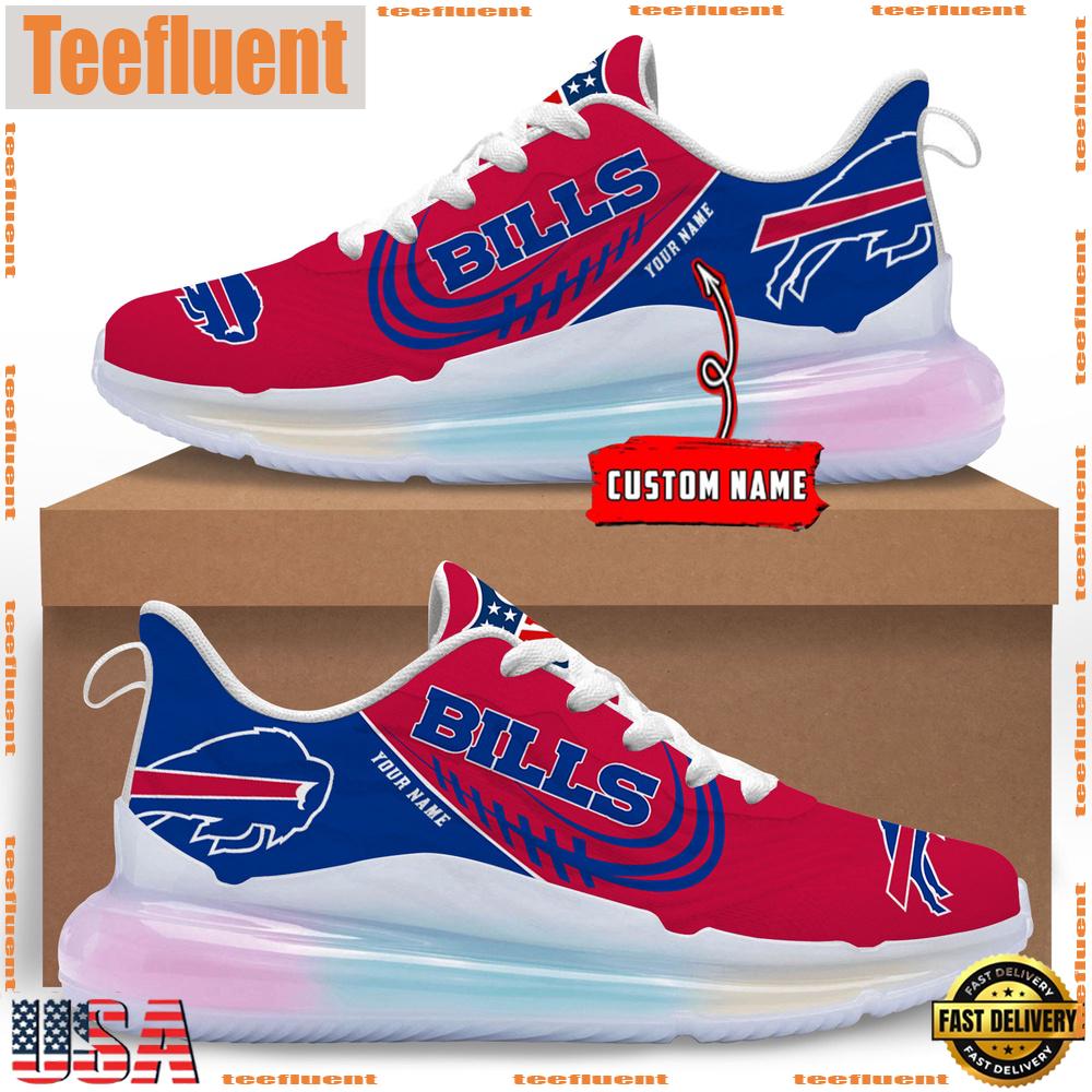 NFL Buffalo Bills Custom Rainbow Atmospheric Cushion Running Shoes, Women's Sneaker
