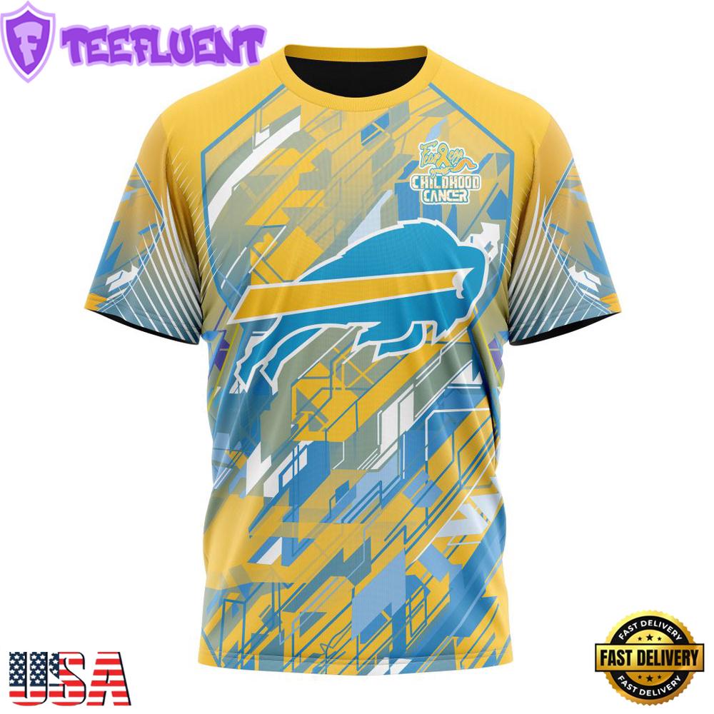 NFL Buffalo Bills Football Childhood Cancers All Over Print T-Shirt