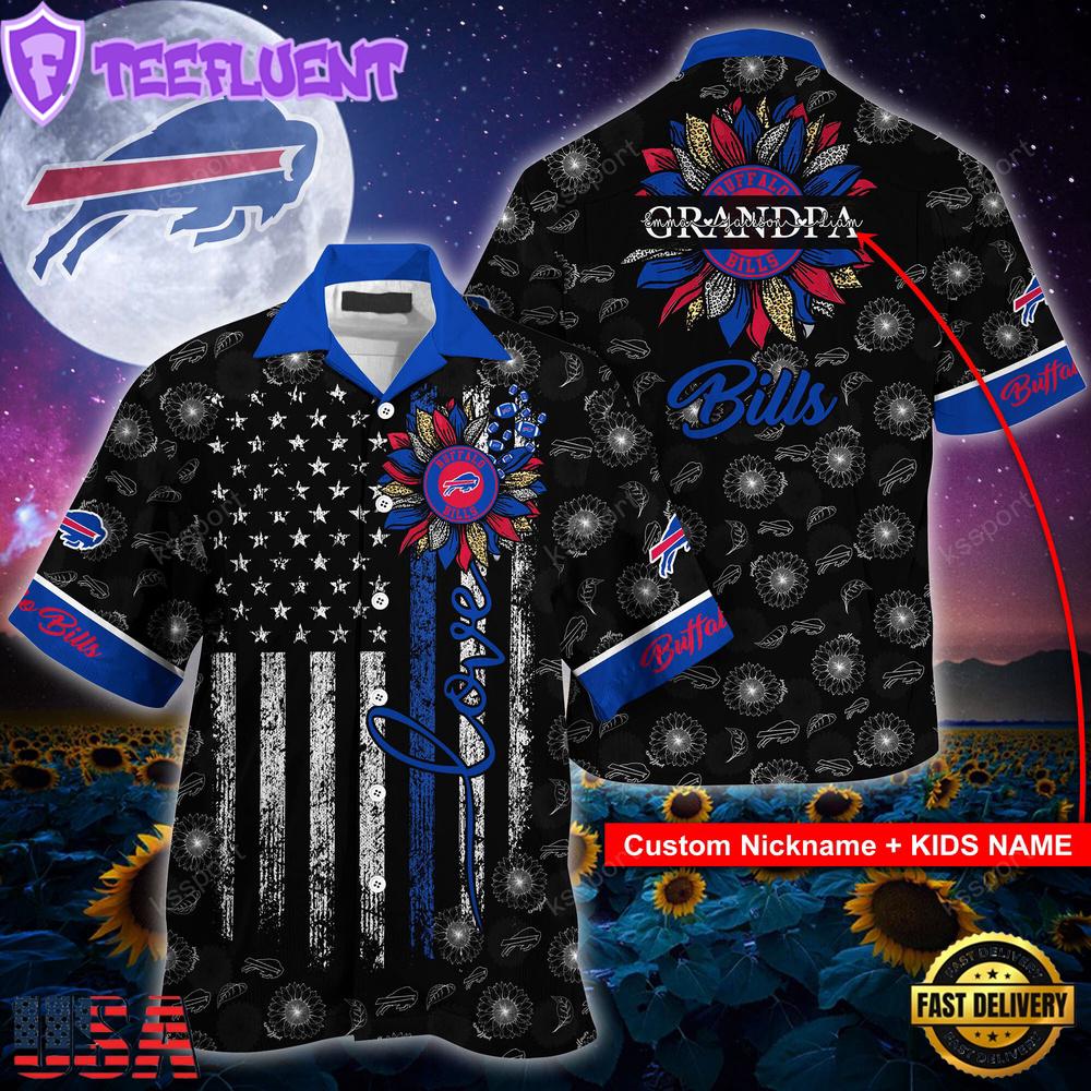 NFL Buffalo Bills Happy Mother Day And Happy Father Day Custom Name Hawaiian Shirt