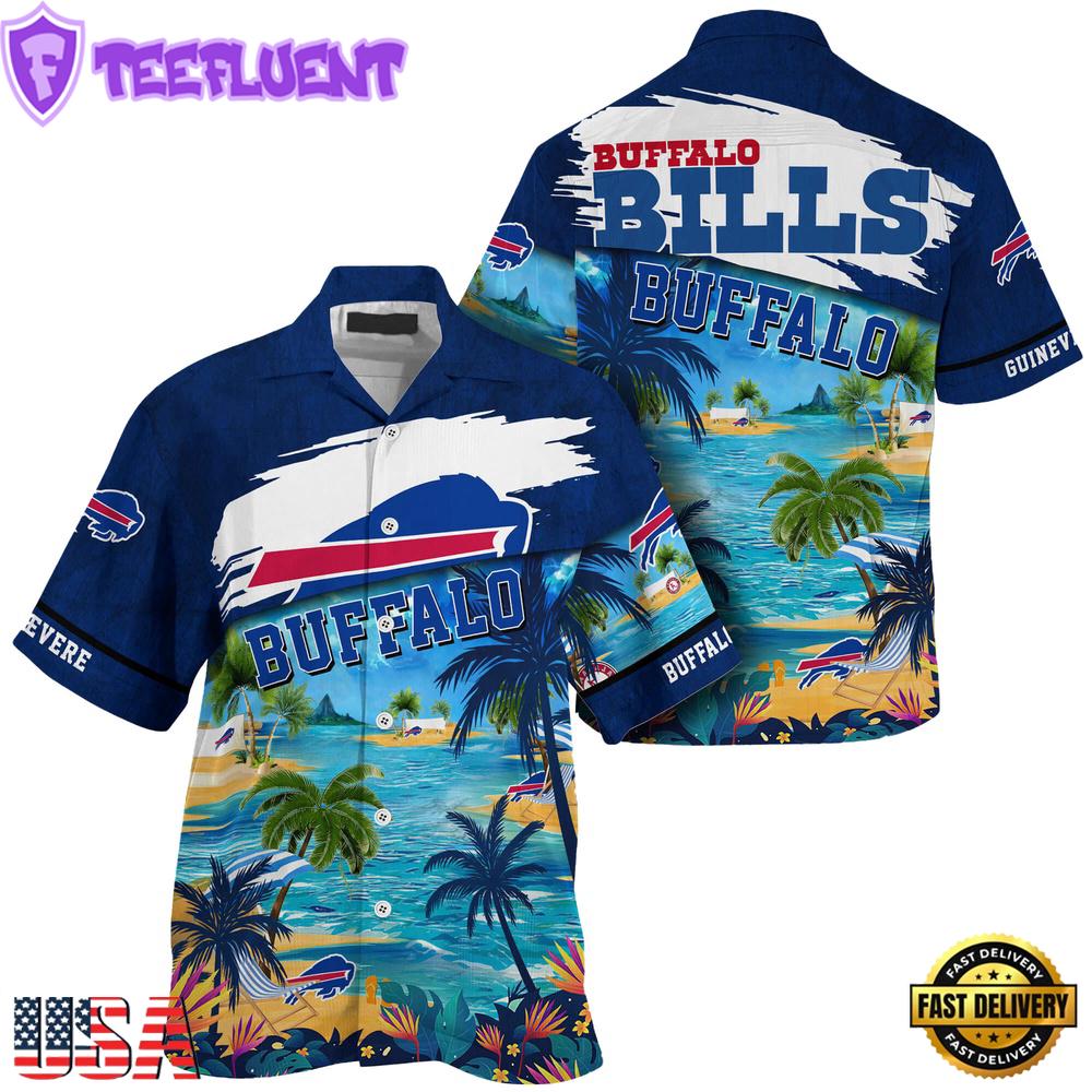 NFL Buffalo Bills Hawaii Beach Custom Name Hawaiian Shirt
