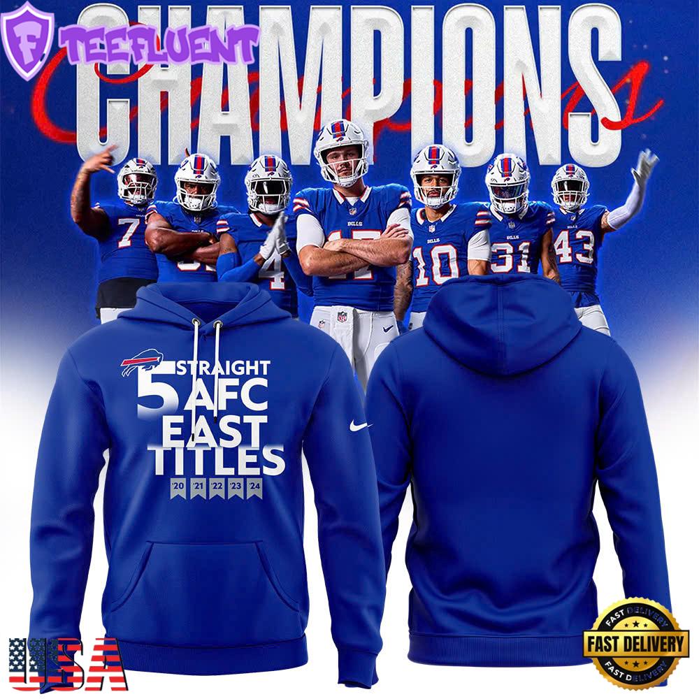 NFL Buffalo Bills Royal Five-Straight AFC East Division Champions Our Time Is Now Hoodie