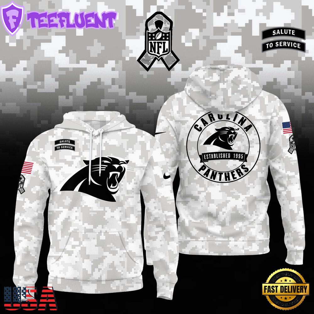 NFL Carolina Panthers Camo 2024 Salute to Service Hoodie