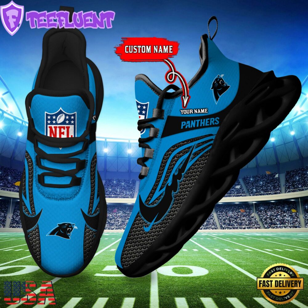 NFL Carolina Panthers Football Team New Design Max Soul Shoes Sneaker