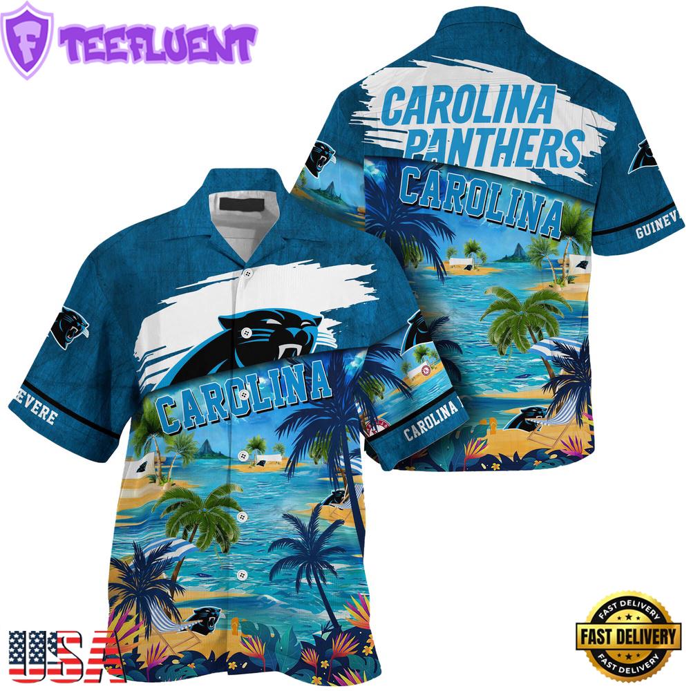 NFL Carolina Panthers Hawaii Beach Custom Name Hawaiian Shirt