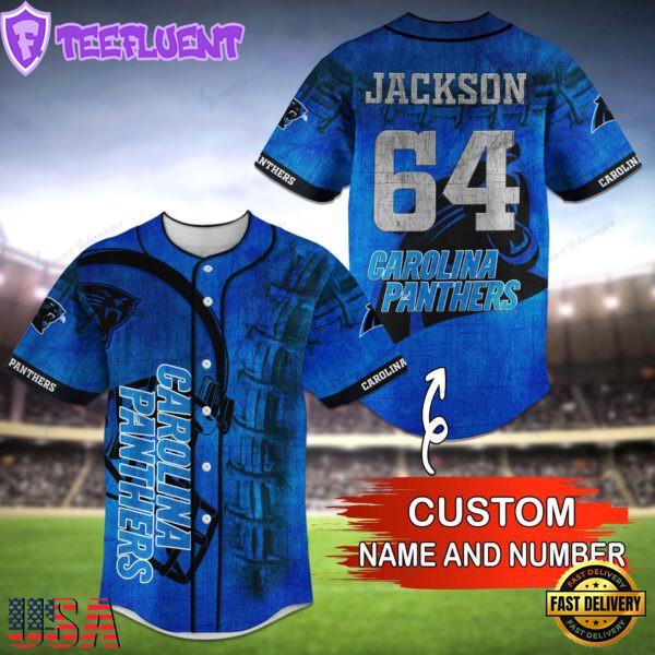 NFL Carolina Panthers Personalized Baseball Jersey, Football Team Design Jersey Shirt
