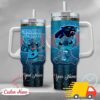NFL Carolina Panthers Stitch Glitter Custom Stanley Quencher 40oz Stainless Steel Tumbler With Handle