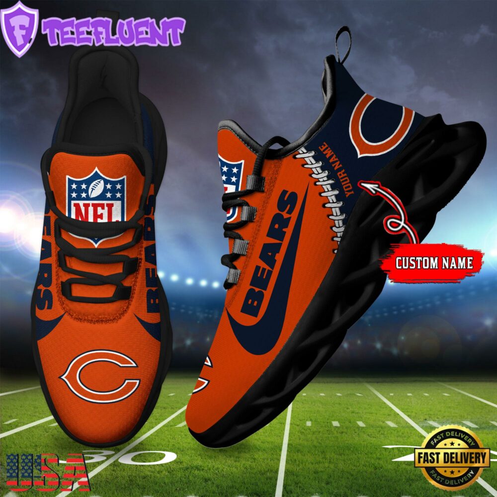 NFL Chicago Bear Football Team Design Max Soul Shoes, Football New Sneaker Shoes