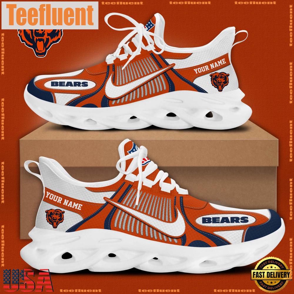 NFL Chicago Bears Blue White Stripes Logo Custom Clunky Max Soul Shoes