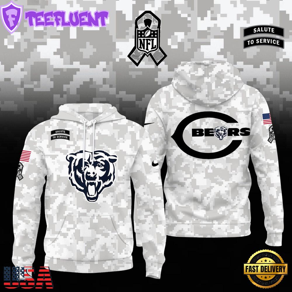 NFL Chicago Bears Camo 2024 Salute to Service Hoodie