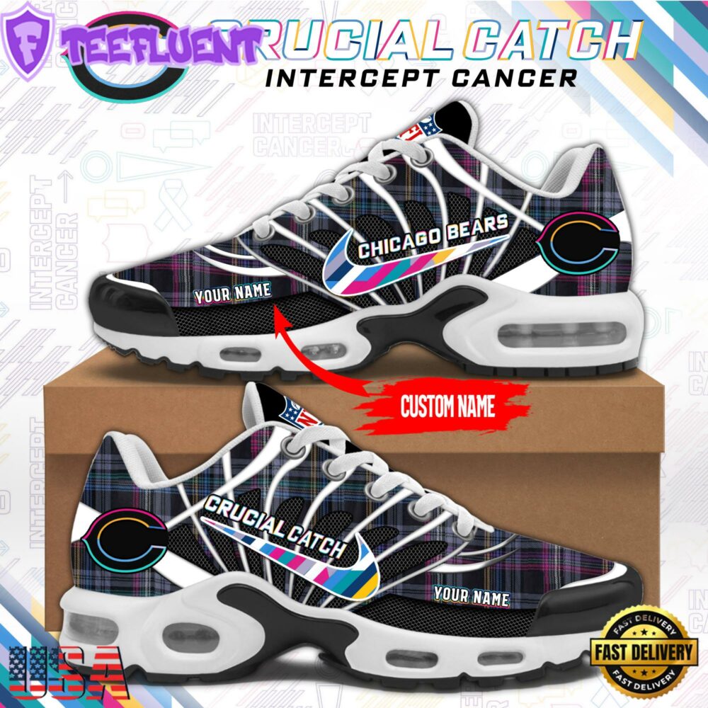 NFL Chicago Bears Crucial Catch Intercept Cancer Air Max Plus Shoes Sneaker