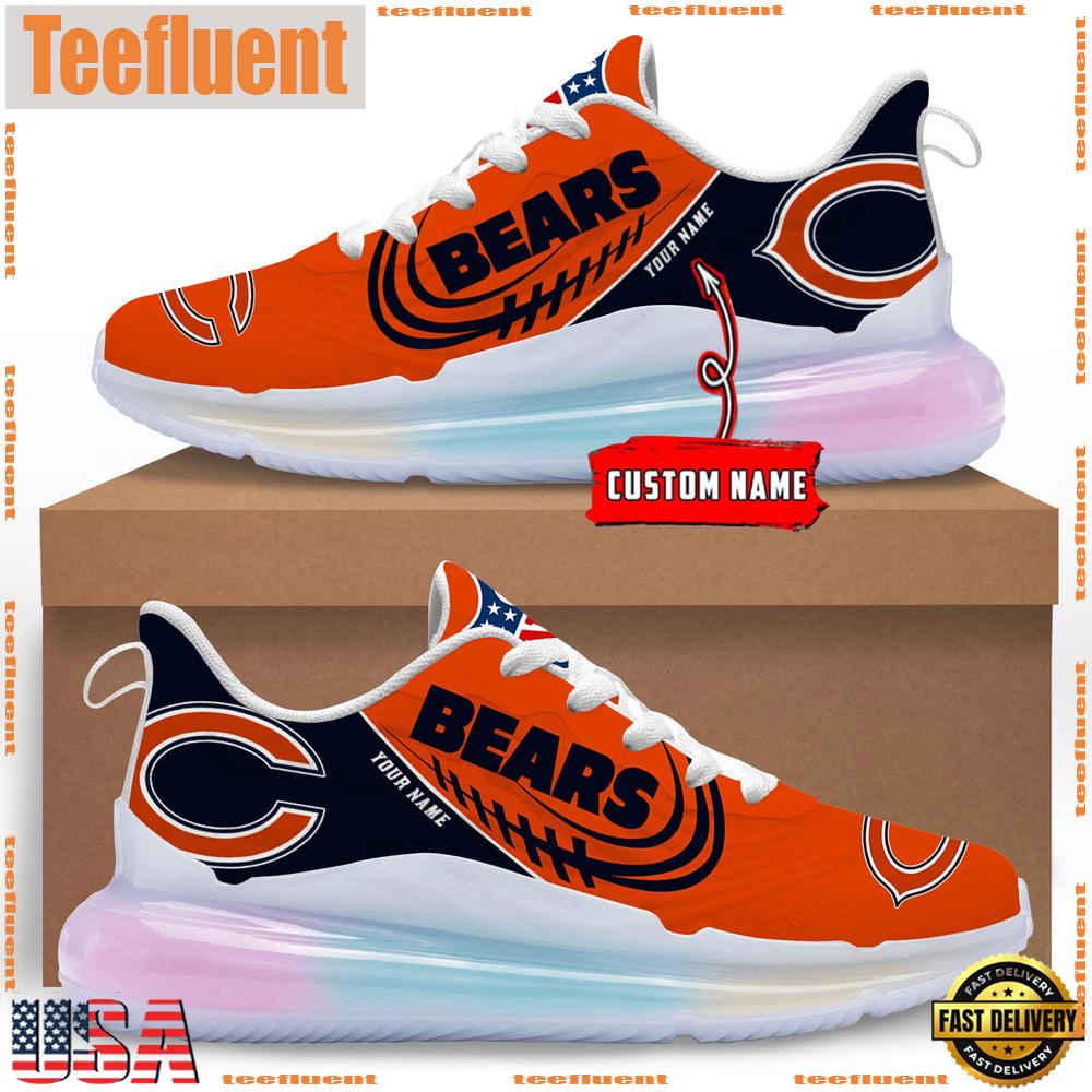 NFL Chicago Bears Custom Rainbow Atmospheric Cushion Running Shoes, Women's Sneaker