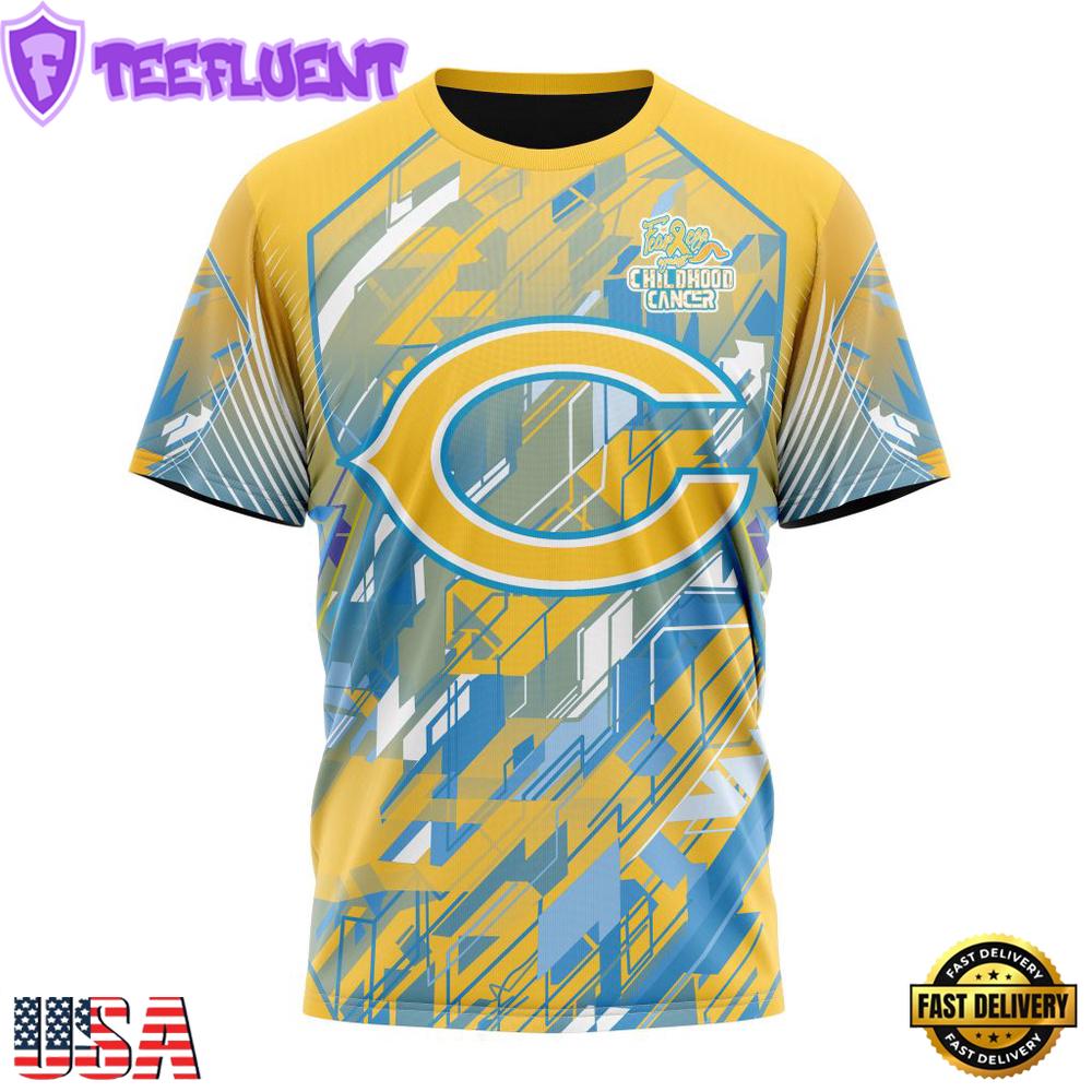 NFL Chicago Bears Football Childhood Cancers All Over Print T-Shirt