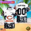 NFL Chicago Bears Hibiscus Flower Custom Name Hawaiian Shirt