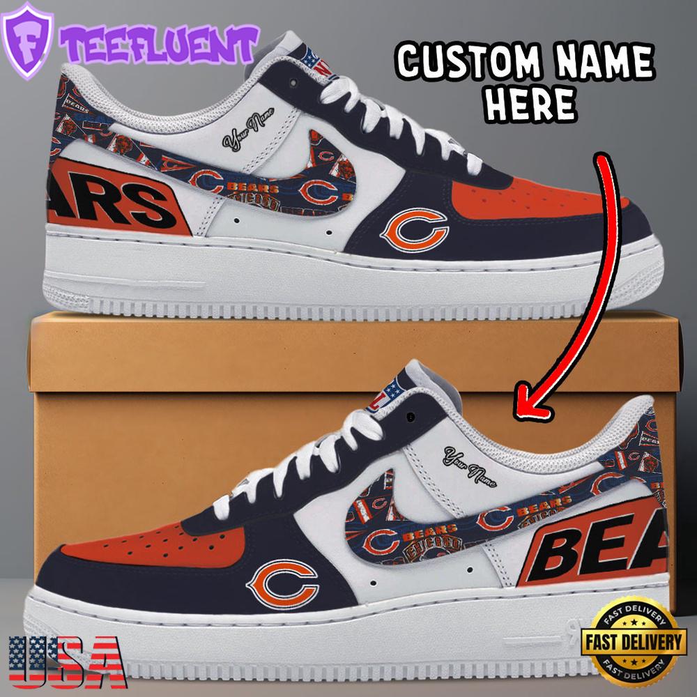 NFL Chicago Bears Logo Team Design Custom Air Force 1 Shoes