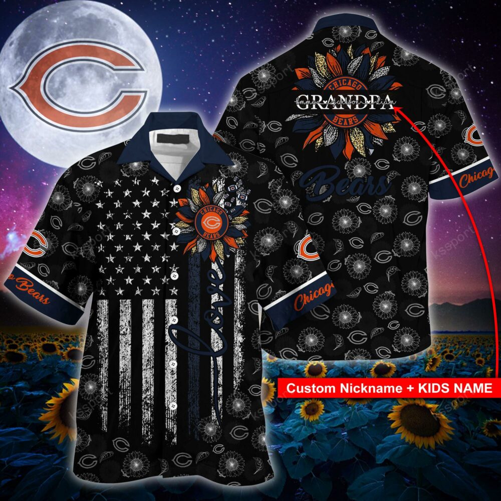 NFL Chicago Bears Sunflower For Mother Day Father Day Hawaiian Shirt