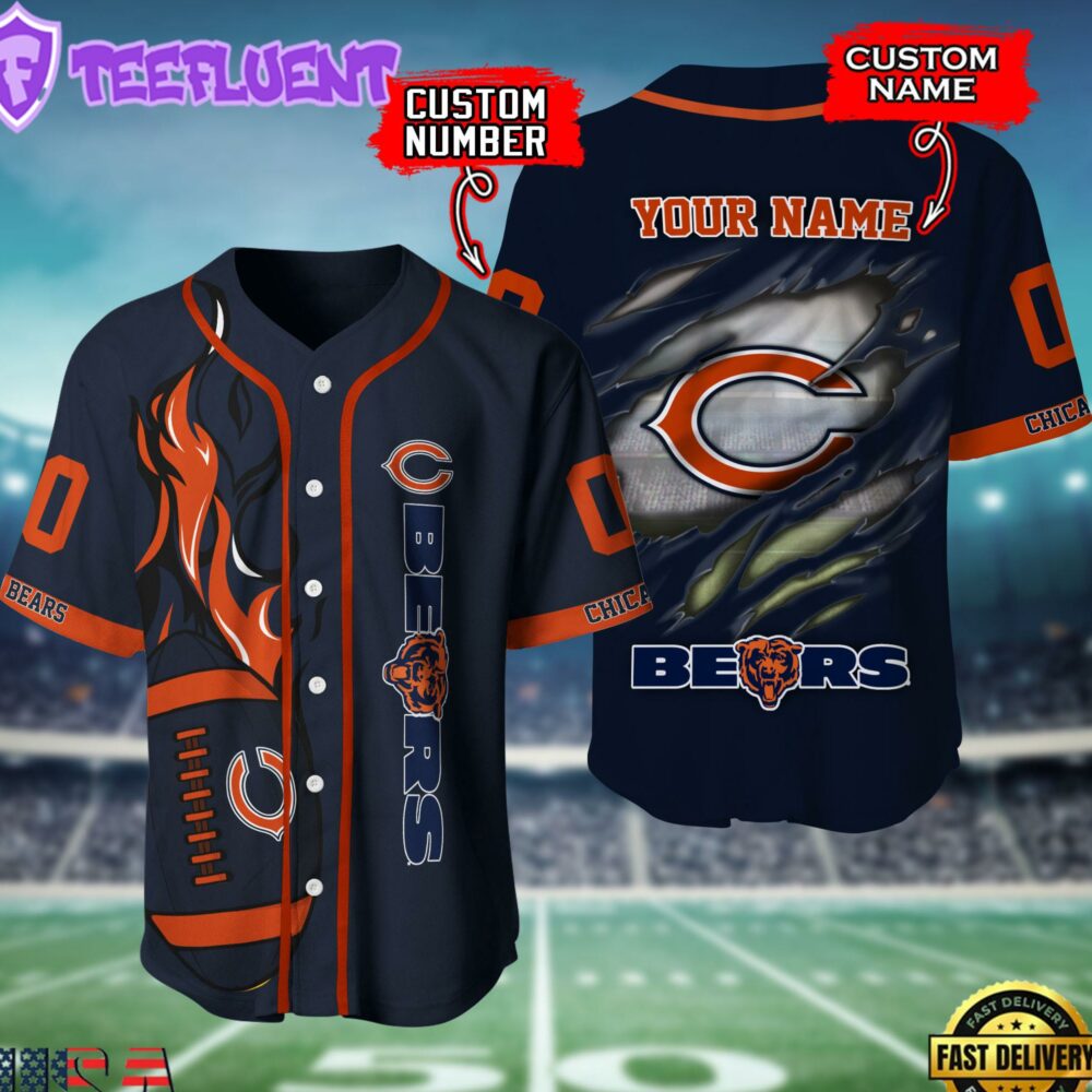 NFL Chicago Bears Team Logo Litmited Edition Baseball Jersey