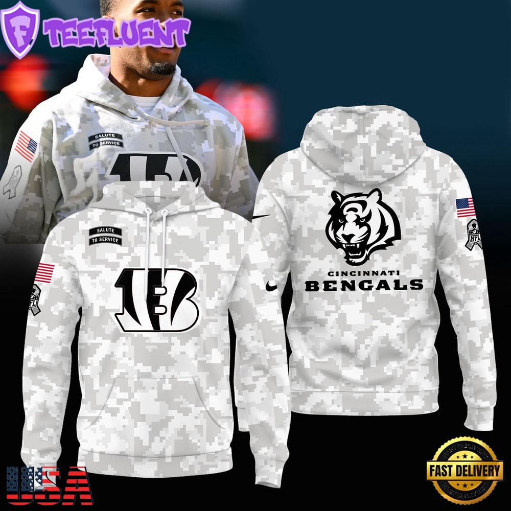 NFL Cincinnati Bengals Camo 2024 Salute to Service Hoodie