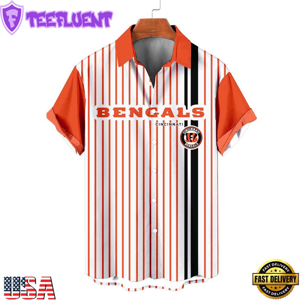 NFL Cincinnati Bengals Classic Retro Mascot Line Summer Beach Hawaiian Shirt