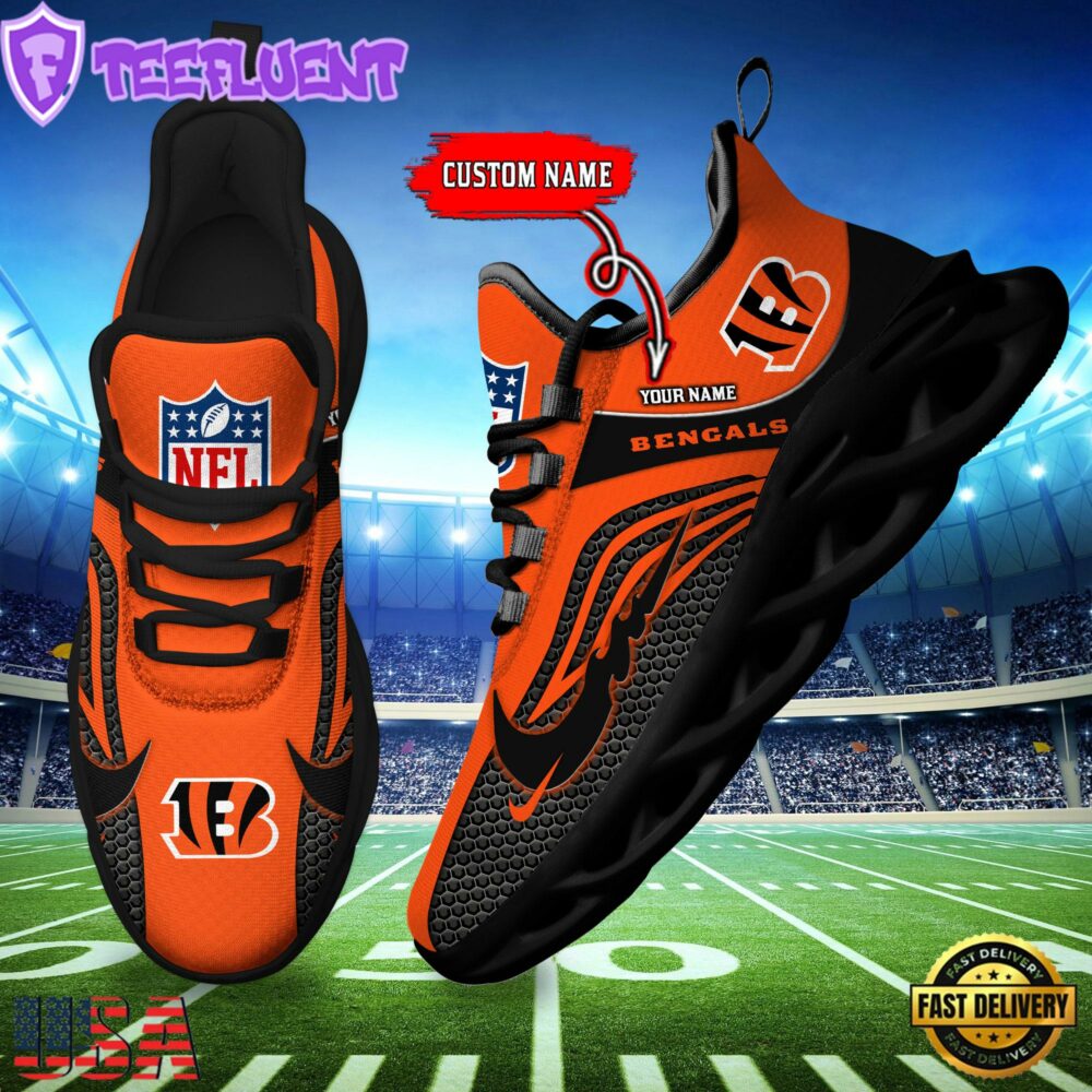 NFL Cincinnati Bengals Football Team New Design Max Soul Shoes Sneaker
