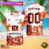 NFL Cincinnati Bengals Hibiscus Flower Custom Name Hawaiian Shirt