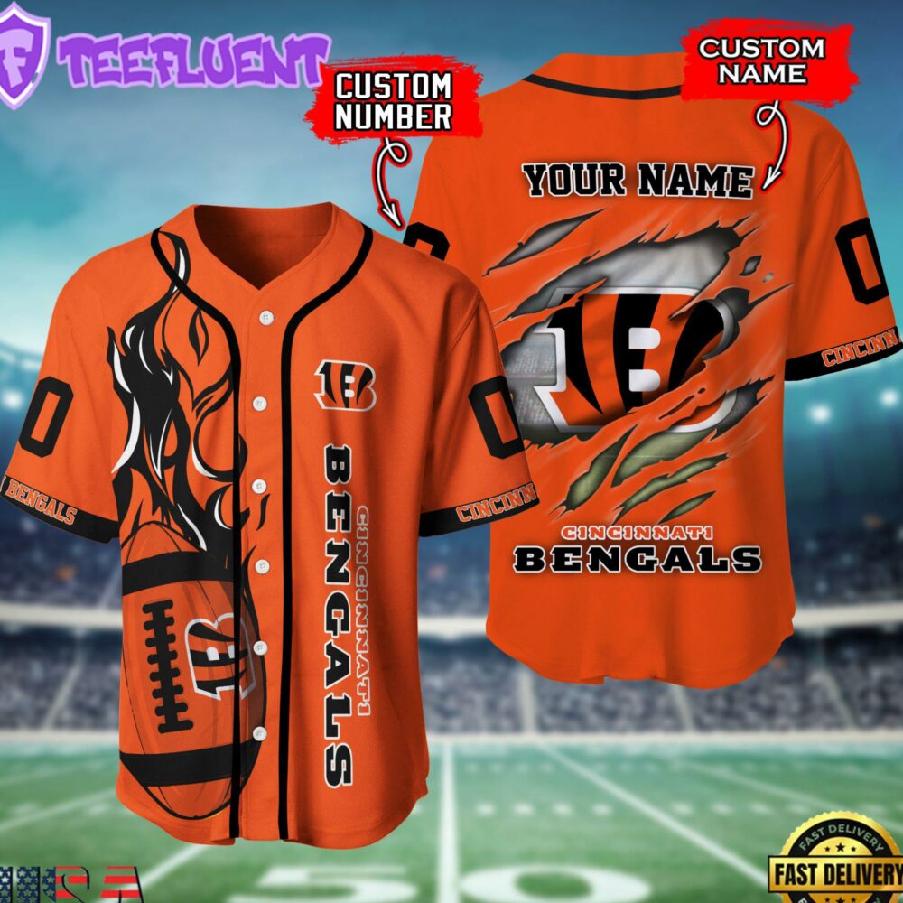NFL Cincinnati Bengals Team Logo Litmited Edition Baseball Jersey