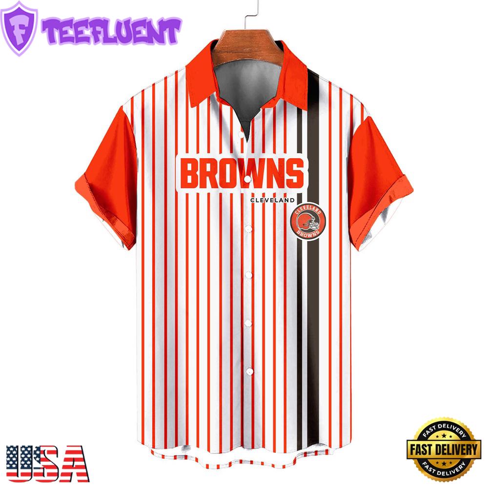 NFL Cleveland Browns Classic Retro Mascot Line Summer Beach Hawaiian Shirt