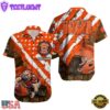 NFL Cleveland Browns Football American Flag Mascot Custom Name Hawaiian Shirt
