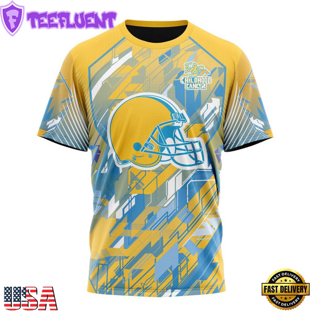 NFL Cleveland Browns Football Childhood Cancers All Over Print T-Shirt