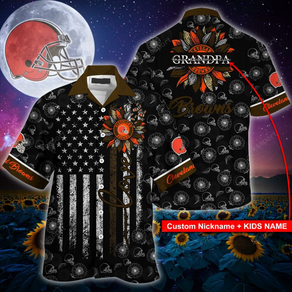 NFL Cleveland Browns Sunflower For Mother Day Father Day Hawaiian Shirt