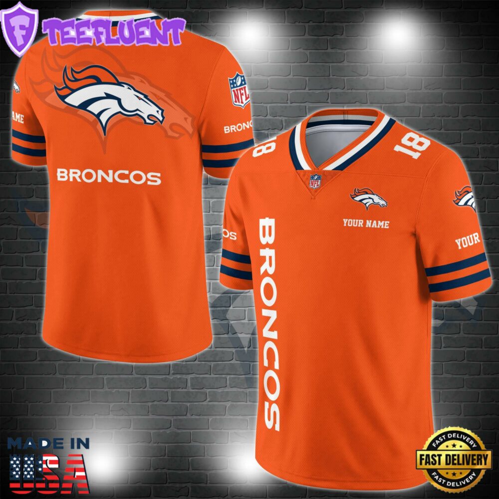 NFL Custom Number Denver Broncos Personalized V-neck Football Jersey Sport Gifts For Fan
