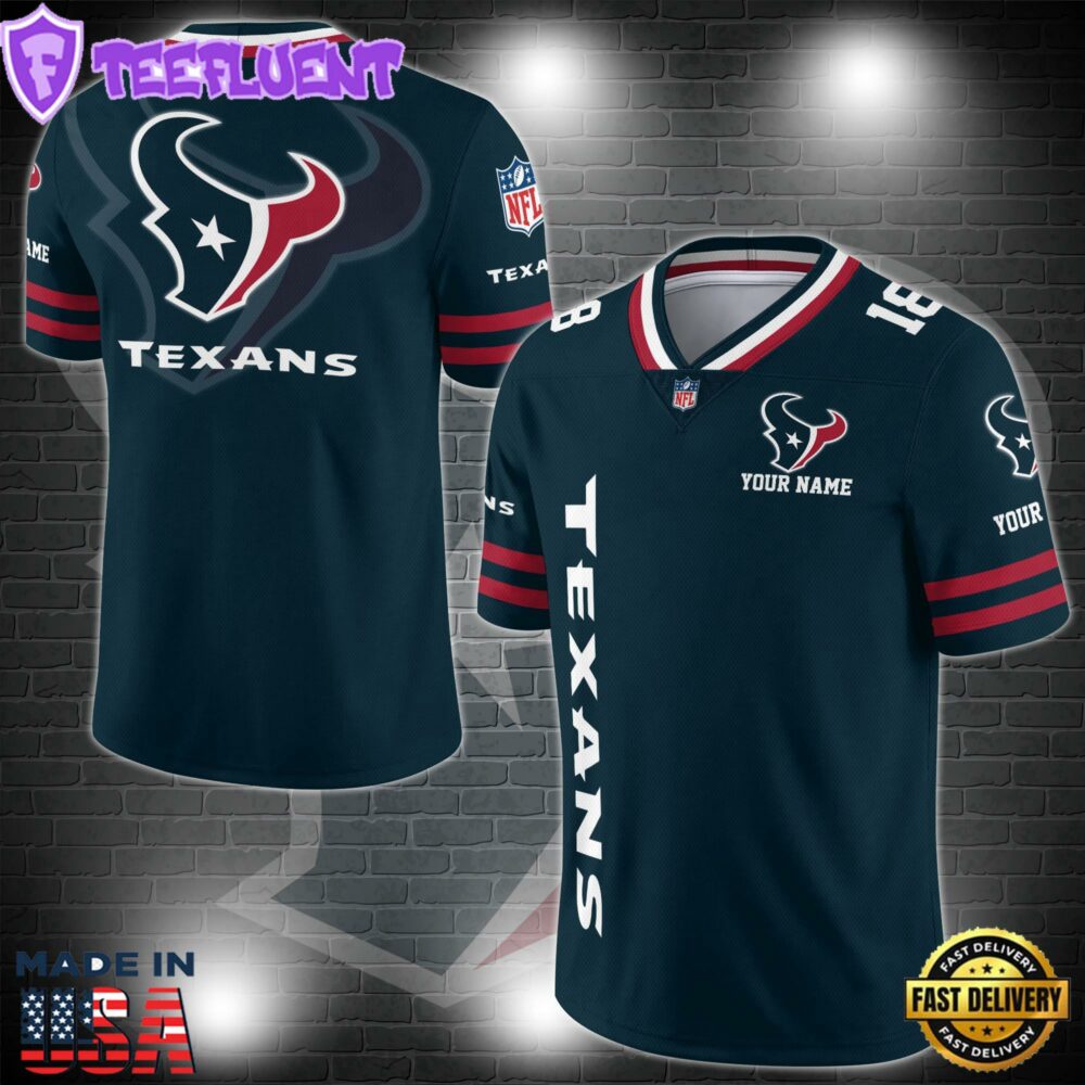 NFL Custom Number Houston Texans Personalized V-neck Football Jersey Sport Gifts For Fan