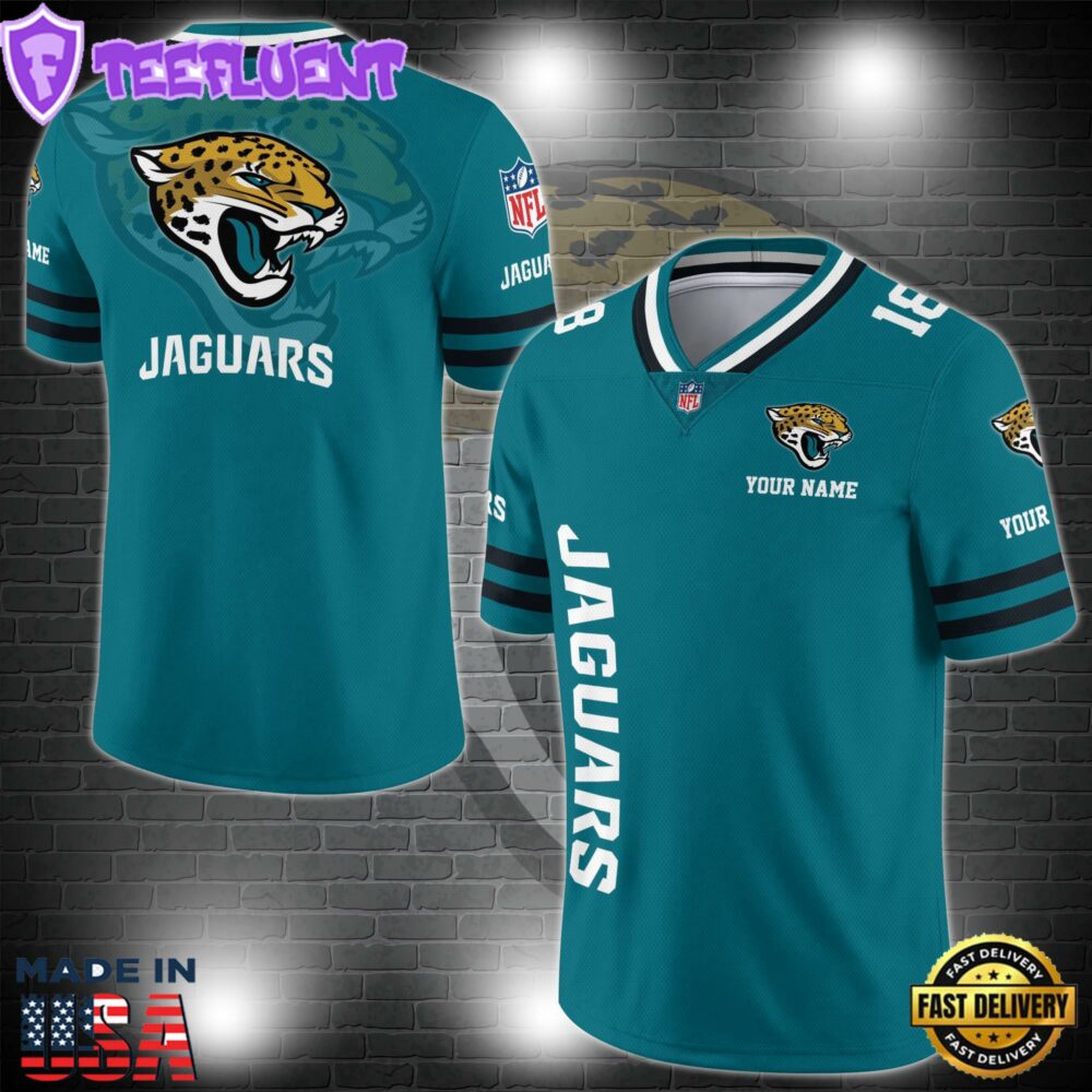 NFL Custom Number Jacksonville Jaguars Personalized V-neck Football Jersey Sport Gifts For Fan