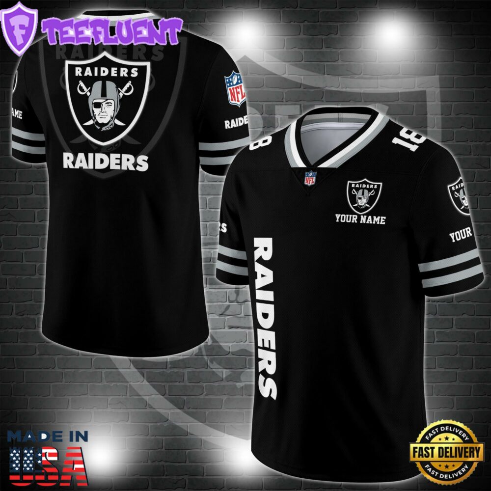 NFL Custom Number Las Vegas Raiders Personalized V-neck Football Jersey Sport Gifts For Fan