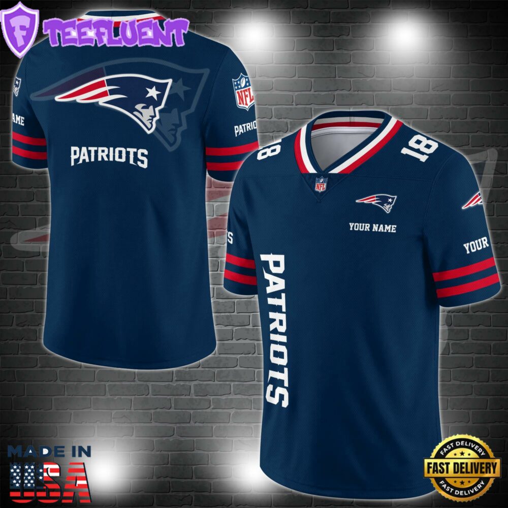 NFL Custom Number New England Patriots Personalized V-neck Football Jersey Sport Gifts For Fan