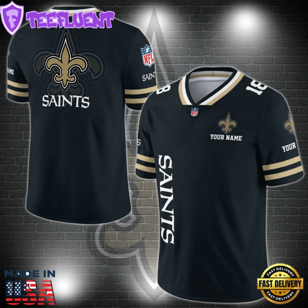 NFL Custom Number New Orleans Saints Personalized V-neck Football Jersey Sport Gifts For Fan
