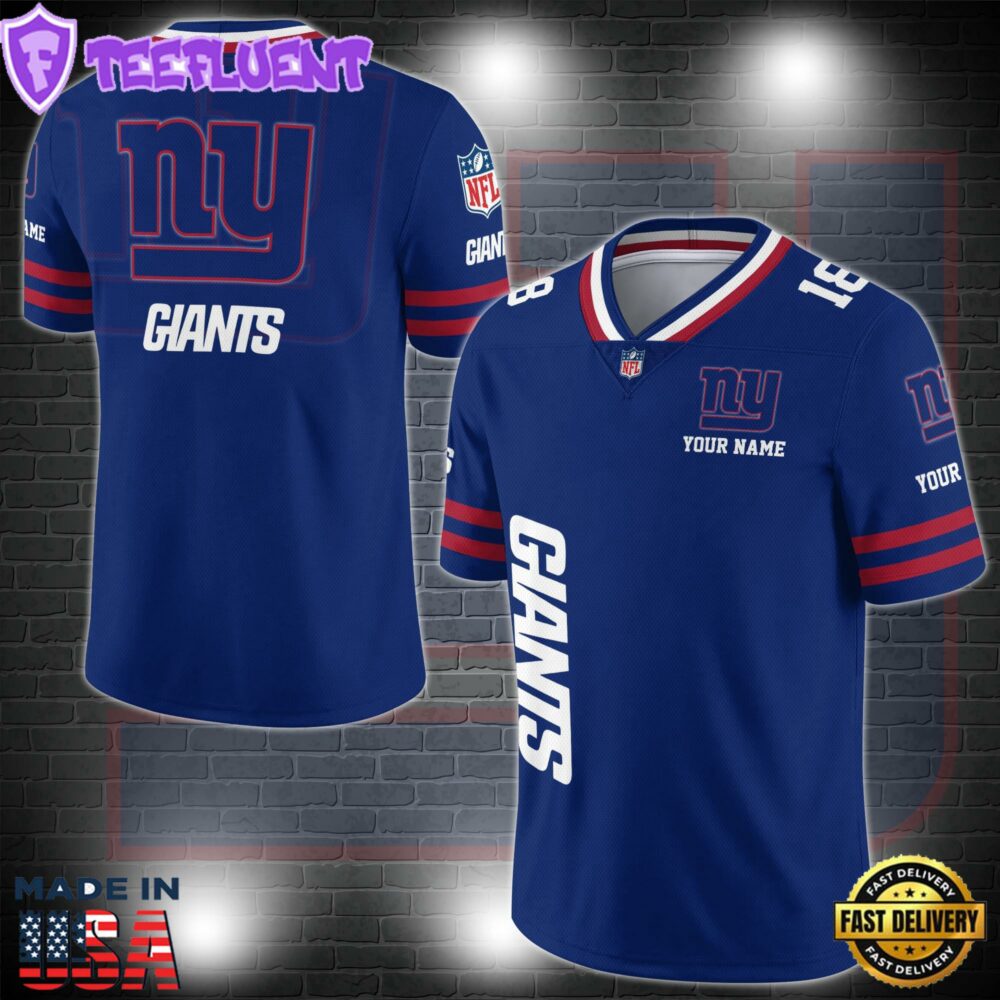 NFL Custom Number New York Giants Personalized V-neck Football Jersey Sport Gifts For Fan