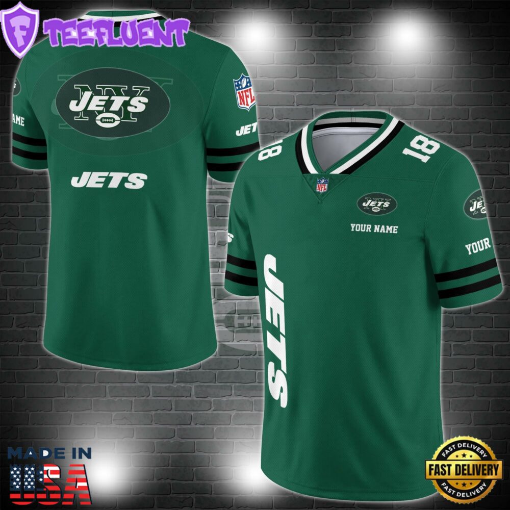 NFL Custom Number New York Jets Personalized V-neck Football Jersey Sport Gifts For Fan