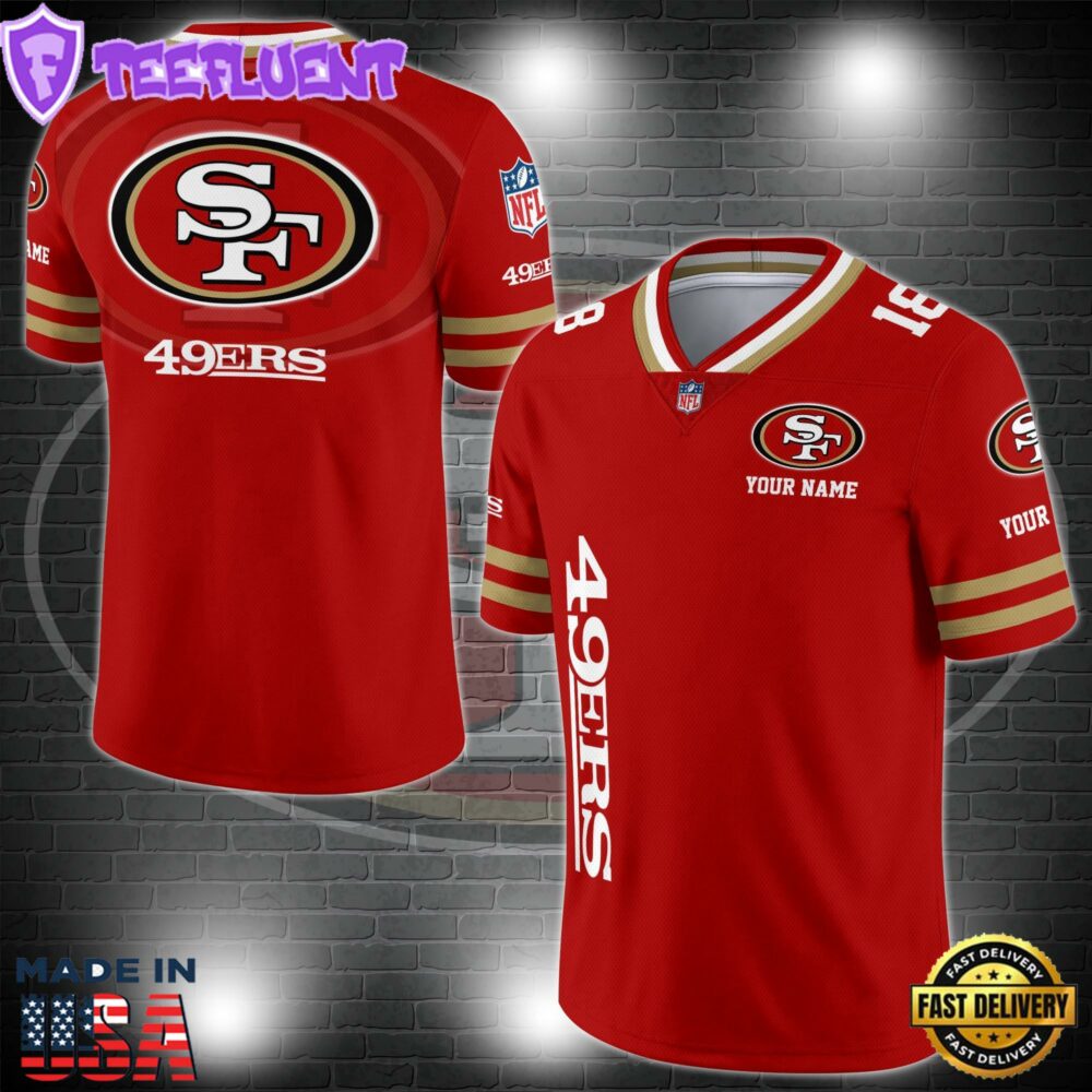 NFL Custom Number San Francisco 49ers Personalized V-neck Football Jersey Sport Gifts For Fan