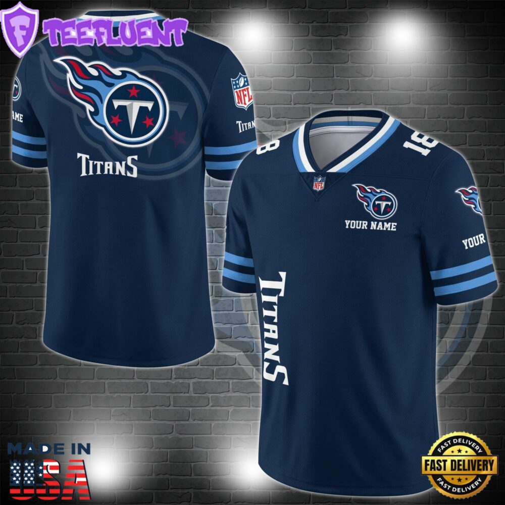 NFL Custom Number Tennessee Titans Personalized V-neck Football Jersey Sport Gifts For Fan